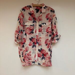 GAP Floral Boyfriend Fit Button Up